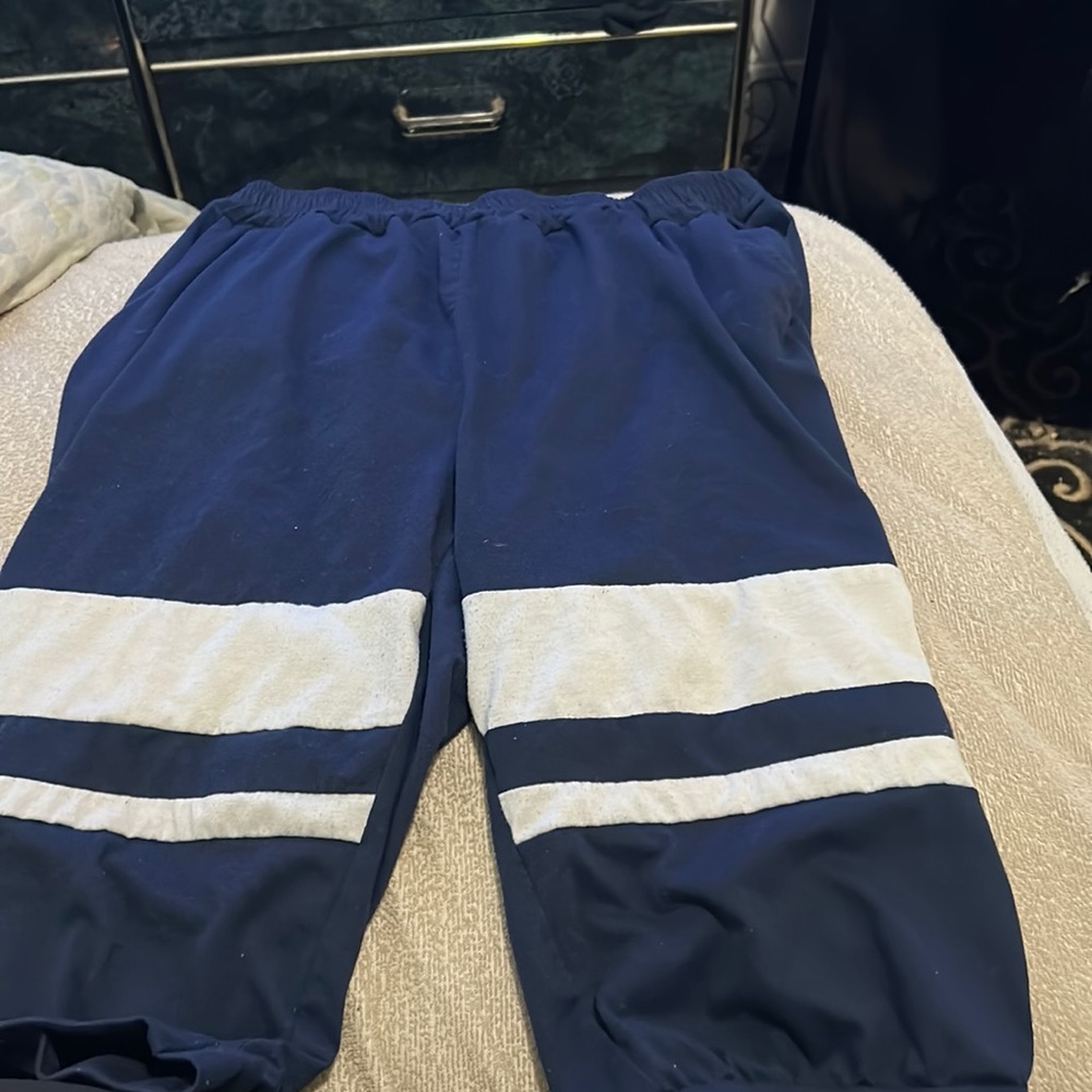 Blue and white capri joggers